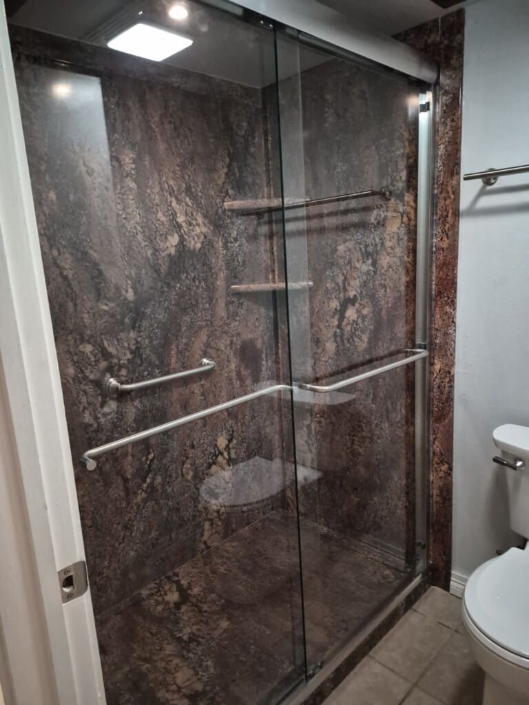After - Tub To Shower Conversion, West 7 Street Condo, Unit 1805, Tulsa, OK 74119