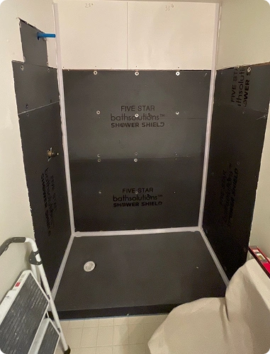 Old tub removed and space inspected