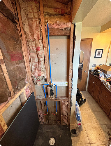 Old tub removed and space inspected